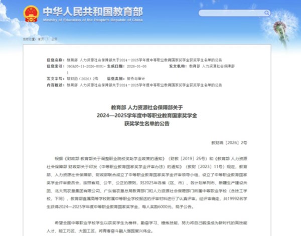 国家奖学金名单公布！菏建建筑技校6名学生上榜！